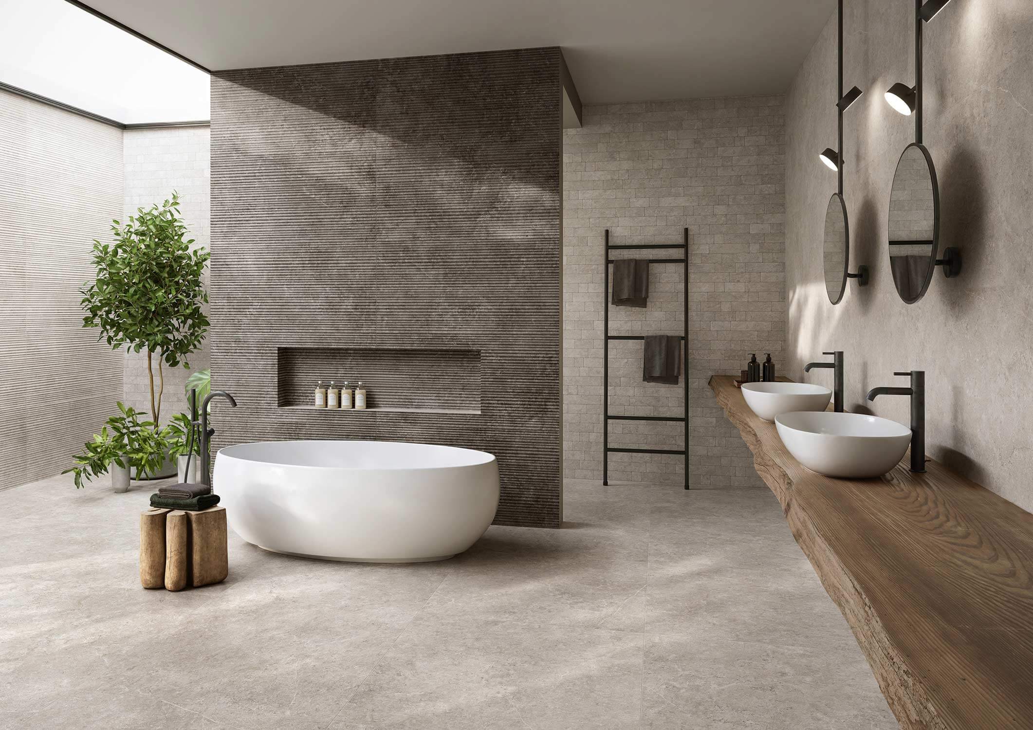 SDB-CONTEMPORAINE-NOVABELL_Cersaie-22_Landstone-Gravel-Carbon_BAGNO-1