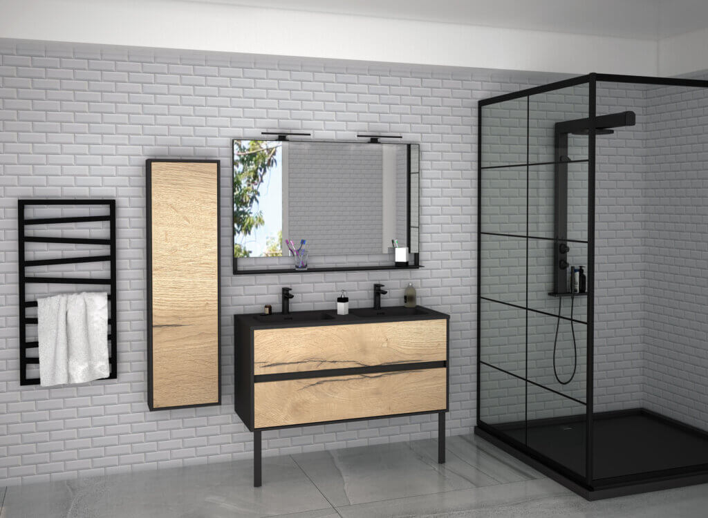 Petite salle de bains avec verrière